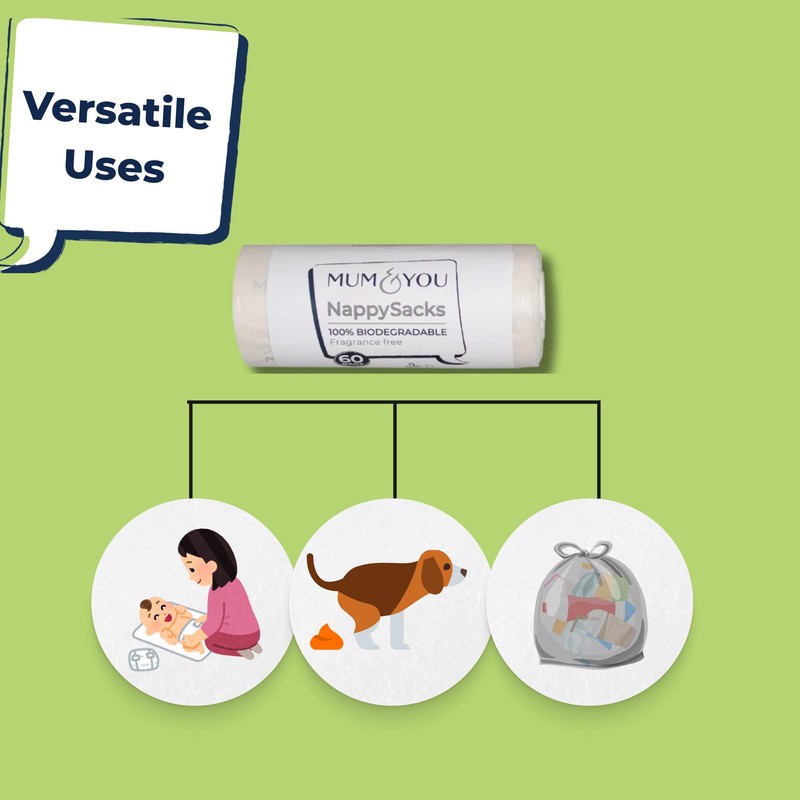 Mum & You 100% biodegradable Nappy Sacks -4 Pack