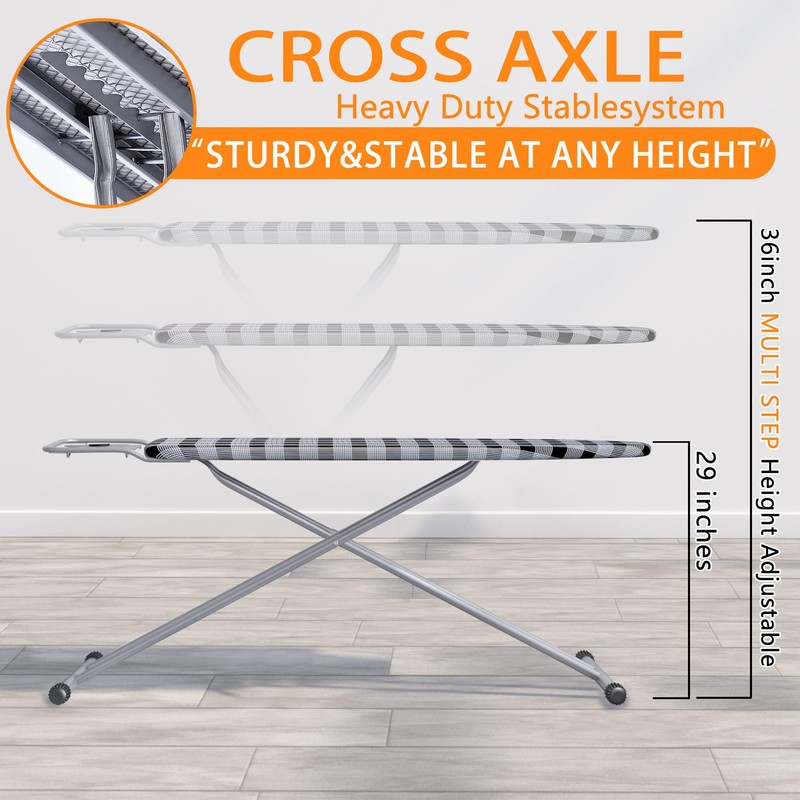 Jakeefud Ironing Board 13" X 43" W/Extra Thick Heavy Duty