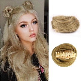 Uotp 2Pcs Mini Claw Fake Space Hair bun Synthetic Hair Messy Bun Claw in Messy Chignon Hair Pieces Hair Extensions Hair Accessory for Women Girls