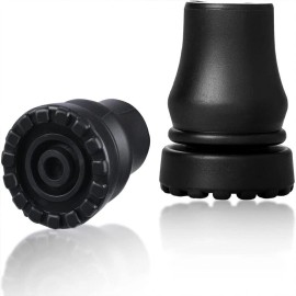 Unbranded 2pcs Rubber Cane Tips 3/4 Inch Heavy Duty Walking Cane Tips Black Sturdy Durable