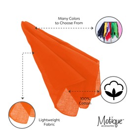 Motique Accessories Solid Color Bandana (Orange)