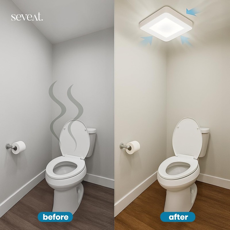 Seveat Bathroom Exhaust Fan with Light – 1000 Lumens, Dimmable,