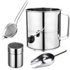 Flour Sifter,8 Cup Stainless Steel Flour Sifter,4 in 1 Baking
