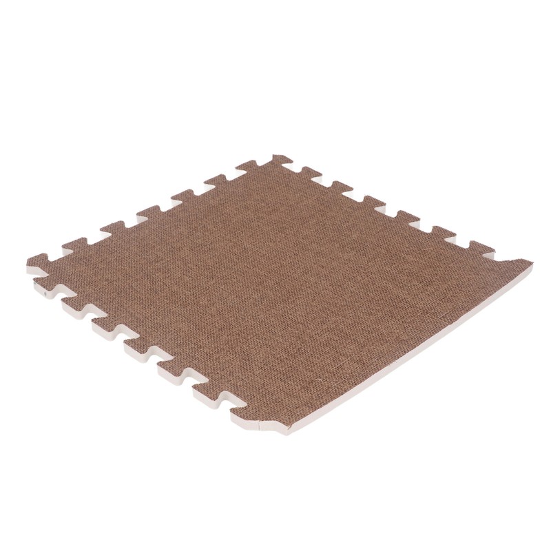 10pcs Cotton Linen Interlocking Carpet Tiles Anti Slip Floor Protection