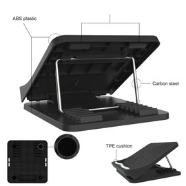 Wigore Portable Slant Board for Calf Stretching Squats Calf Stretcher Physical Therapy Equipment Adjustable Incline Board for Knees Ankle Heel Feet Leg,Color Black