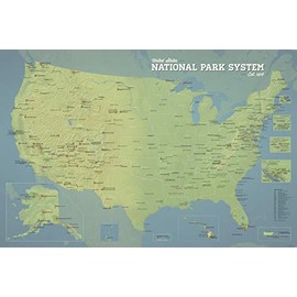 Best Maps Ever National Park System Units Map 24x36 Poster (Natural Earth)