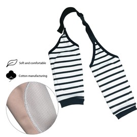 PriPre Dogs Knee Protector Pad for Calluses, Dog Knee Brace, Front Elbow Support Wrap, Dog Sleeves for Wounds Dog Elbow Callus Treatment for Medium Large Dogs with Scarf (Large Stripe)