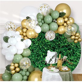 Leowefowa Green Leaves Round Backdrop Cover 6.5ft Grass Backdrop Greenery Circle Backdrop Stand Cover Safari Baby Shower Gender Reveal Bridal Shower Wedding Anniversary Party Supplies Photo Booth
