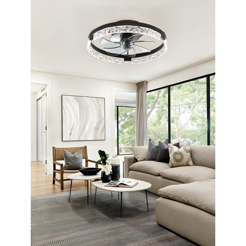 ZMISHIBO Ceiling Fans with Lights and Remote, 18 Inch Flush