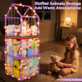 Unicorn Castle Stuffed Animals Storage Zoo Plushies Toy Storage Organizer Pvc Holder Kids Playroom Nursery Storage Shelf