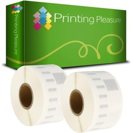 Printing Pleasure 2 x 99013 Compatible Clear Address Labels Rolls for LabelWriter & Seiko Label Printers | 36mm x 89mm | 260 Labels per Roll