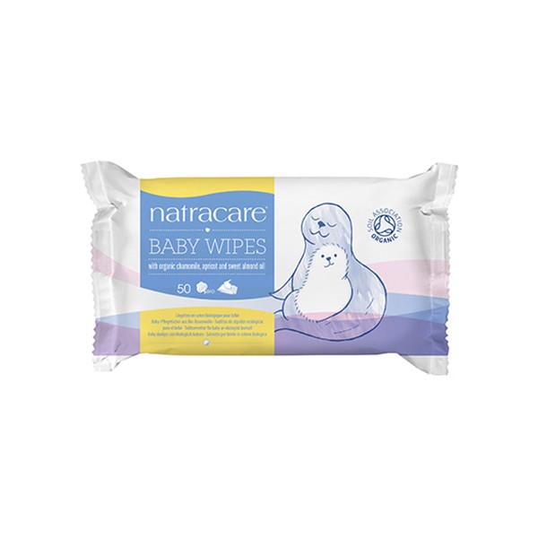 NatraCare Organic Cotton Baby Wipes 60 Per Package