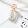 MORSUNBELA Keychain Letter S Initial Silver Glitter Crystal Keychains for