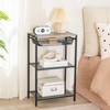 HOOBRO 28.7 Inch Tall Side Table, 3-Tier Industrial Telephone End