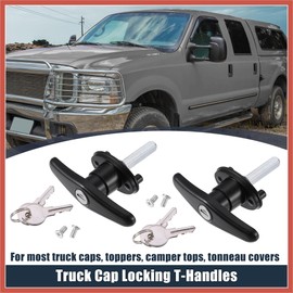 ACROPIX 2 Set ONLY RIGHT Truck Cap Locking T-Handles for Pickup Truck Cap Camper Shell T-Handles Lock W/ 2 Key Bolt of Truck Caps Camper Tops Blind Mount Locking T-Handle Car Parts
