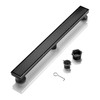 BARONAGE 28 Inch Shower Black Linear Drain, Rectangular Floor Drain