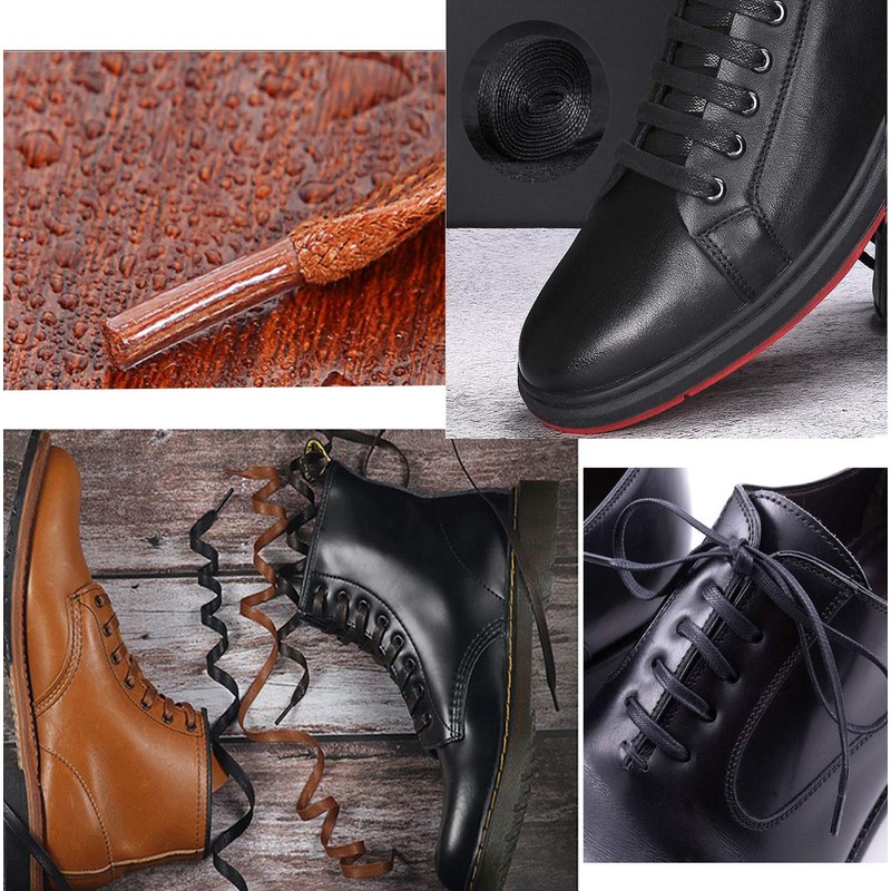 Flat Waxed Cotton Shoe Laces for Unisex Trainers Multiple Colours