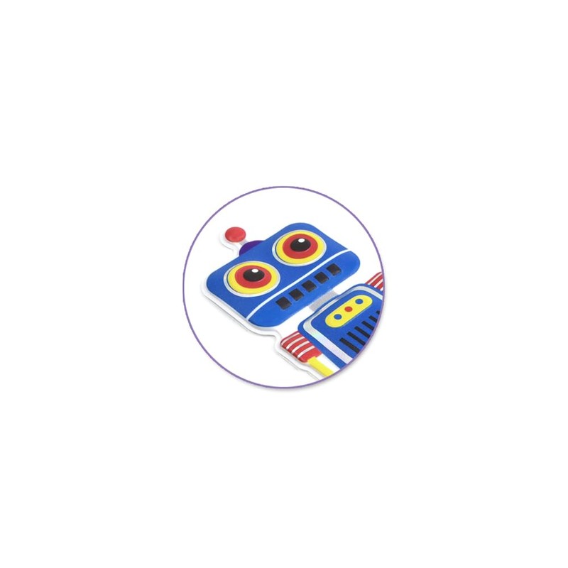 Puffy Foil Robot Party Stickers for Crafts, Cardmaking, Scrapbooks, Classroom