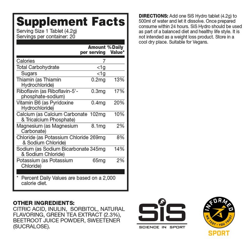 Science in Sport Hydro Electrolyte Tablets, Fast Hydration, Performance Electrolytes