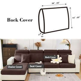 Disayu Sectional Couch Covers Couch Cushion Covers for Sectional Sofa L Shape Sofa Covers Washable Universal Stretch Sofa Slipcovers Soft,Anti Slip,Skin-Friendly for Pets (Brown,Back Cover)