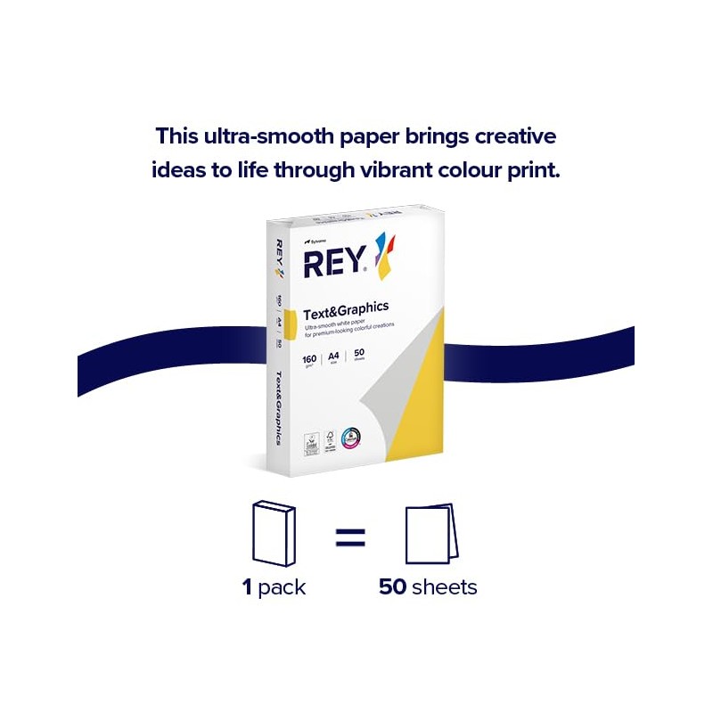 Rey Text & Graphics A4 160gsm FSC Certified Extra White