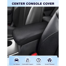 QSYPSS Center Console Cover Fits Kia Optima 2016 2017 2018 2019 2020 Armrest Box Protective Cover Center Console Cushion Middle Leather Console Cover Accessories Black Stitches