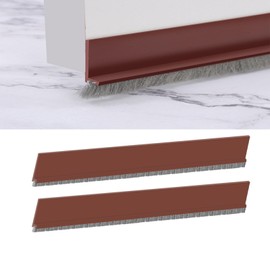 Furforstk Draught Excluder for Doors 2 Pcs Door Draft Excluder, Door Sealing Strip, Energy Saving, Doors Strip Also Ideal as Sound Insulation, Blocking Cold and Hot Air (Brown)