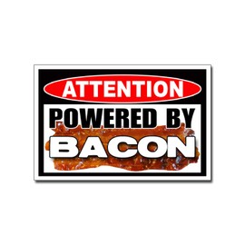 Powered by Bacon Funny Vinyl Sticker Decal Pig Love