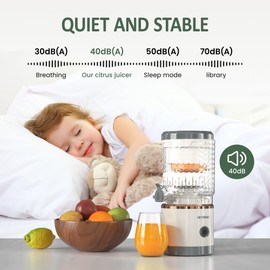 Electric Citrus Juicer, Rechargeable Portable Cordless Juicer with with USB Cable and Cleaning Brus, One-Touch Button, Juice Squeezer for Oranges, Lemons, and Limes, White