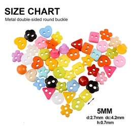 OELFFOW 100Pcs Colorful Mini Handmade Buttons for DIY (Star, Flower, Mushroom, Triangle, Square, Circle)