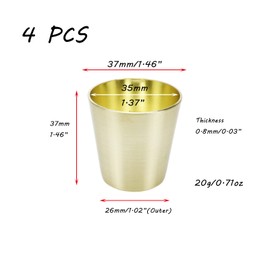 Crapyt Furniture Leg Cap Cover Brass Gold Metal Furniture Feet Floor Protector H3.7cm/1.46" Decorative 4 PCS Table Chair Cabinet Wardrobe Bed Kitchen Bathroom Bedroom Classical Furniture Hardware