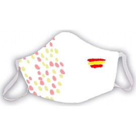 Reusable Mask White Flag Spain Dots Pattern Elegant Original Men Women Unisex