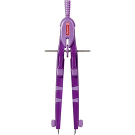 Brunnen 104954060 Quick Adjustment Compass Length 170 mm in Shatterproof Plastic Case with Transparent Lid Purple Colour Code Peak 4 (for Circles up to Diameter 38 cm)