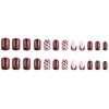 JUSTOTRY 24 Pcs Christmas Press on Nails Short,Red and White