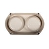 Bamboo Bowls Bamboo Eco-Friendly, Non-Slip Durable Cream Double Pet Bowl,
