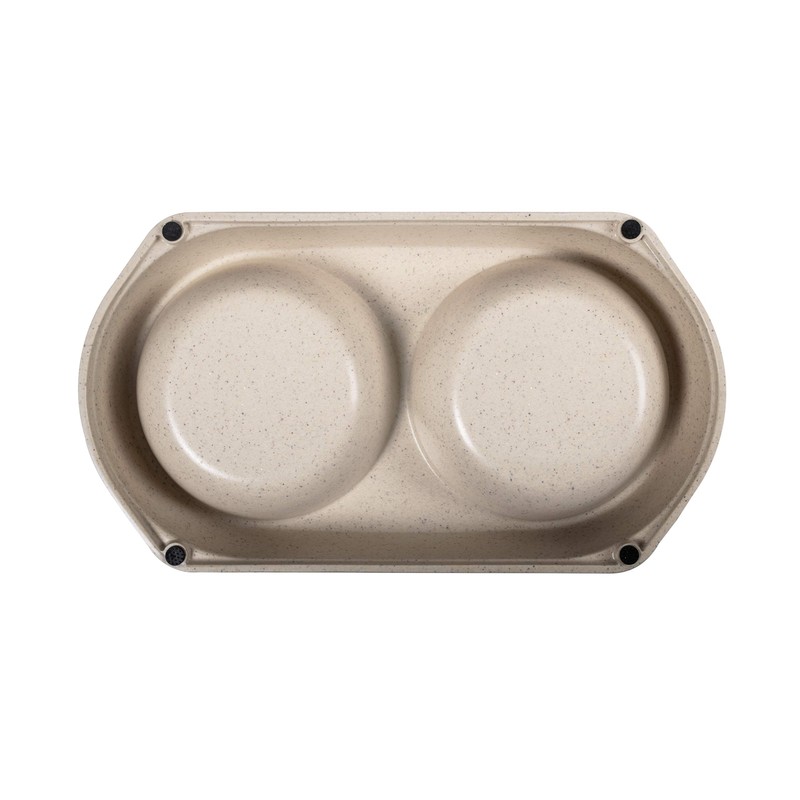 Bamboo Bowls Bamboo Eco-Friendly, Non-Slip Durable Cream Double Pet Bowl,