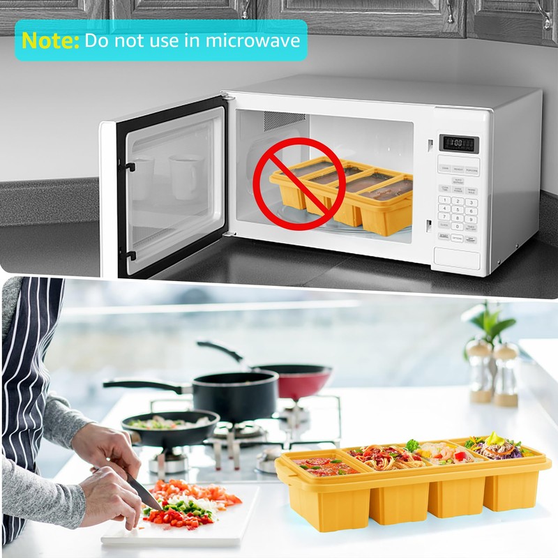 Ztomine Silicone Freezer Tray With Lid - Silicone Freezer Food