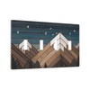 Rustic Geometric Mountain Wilderness Wood 4 Gang Wall Plate Quad