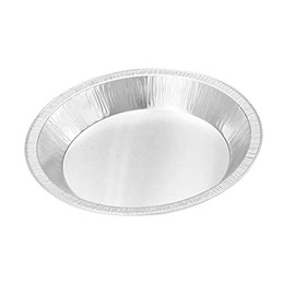 KitchenDance 9 Inch Pie Tins - Premium Disposable Pie Pans Made from 50 Gauge Recyclable Aluminum - Smooth Wall Design for Pies and Dinners - Efficient Baking - 922 (25, Silver)
