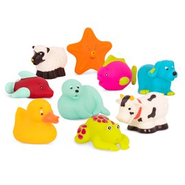B. toys – Animal Bath Squirts – 9 Water Squirts – Baby Bath Toys – Tub Toys for Babies – 10 Months + – Squish & Splash - Cow, Starfish & More