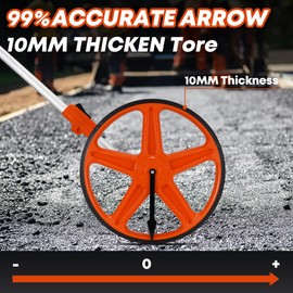 SILVEL 12 Inch Measuring Wheel, MAX9999FT Measuring Wheel in Feet and Inches, One key to Zero Rolling Tape Measuring Wheels, Orange