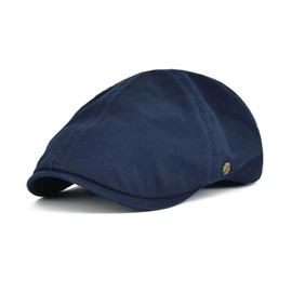 VOBOOM Cotton Flat Cap Cabbie Hat Gatsby Ivy Cap Irish Hunting Hat Newsboy Navy, One Size