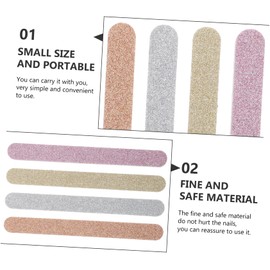 Healeved 60pcs Double-sided Glitter Powder Nail Files Portable Manicure Accessories for Nail Art Salon Home Use Frosted Design