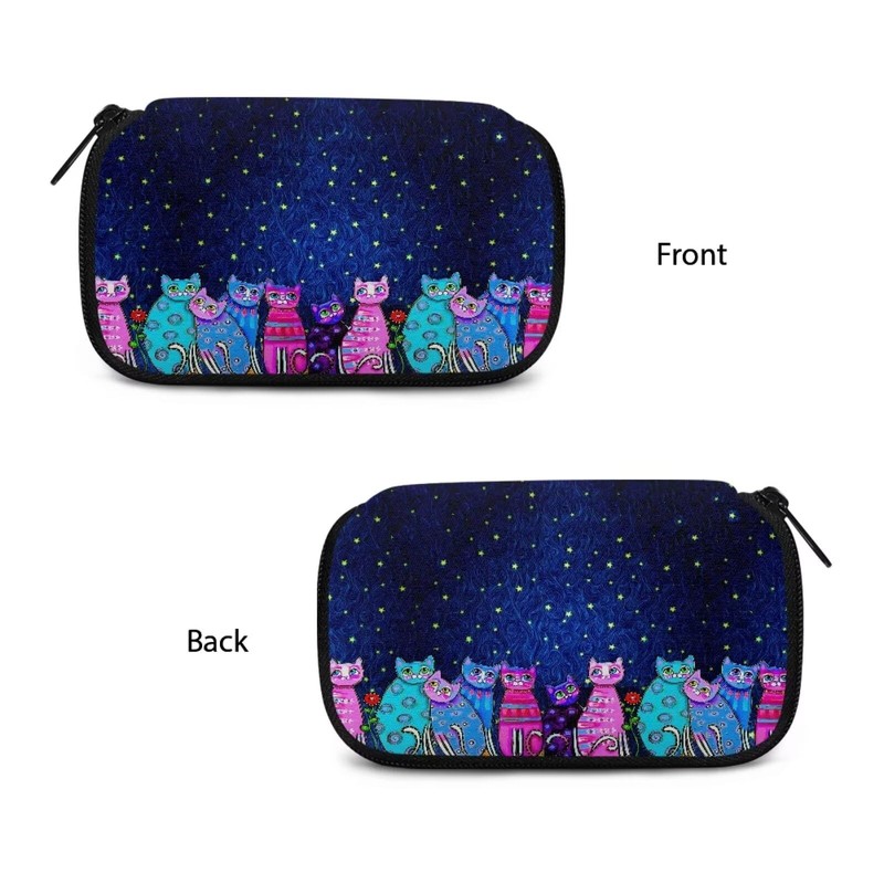Xoenoiee Cute Cats Starry Night Print USB Pouch, 10 Slot