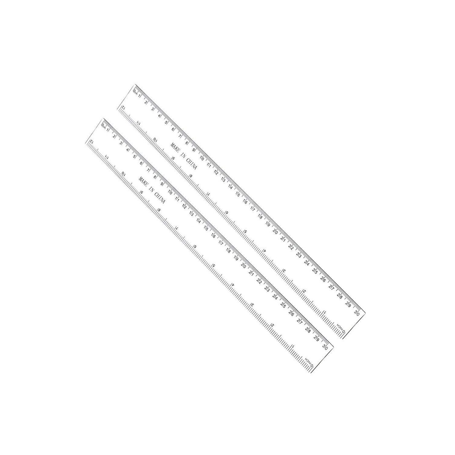 12 Inches Plastic Straight Hard Ruler Viaky See Through Flexible Ruler ...