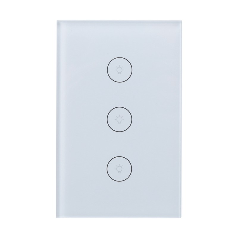 3 Gang Smart WiFi Light Switch Panel Touchable Wireless APP