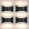 Aiilsmp 4 Pack Black Modern LED Wall Sconce Hardwired Indoor