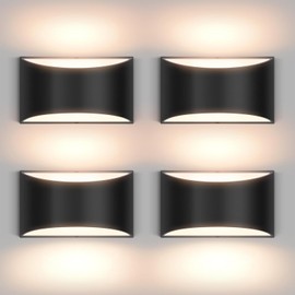 Aiilsmp 4 Pack Black Modern LED Wall Sconce Hardwired Indoor Wall Lights Up and Down Wall Mount Light Fixture for Living Room Bedroom Corridor Hallway Conservatory Warm White 3000K(with G9 Bulbs)