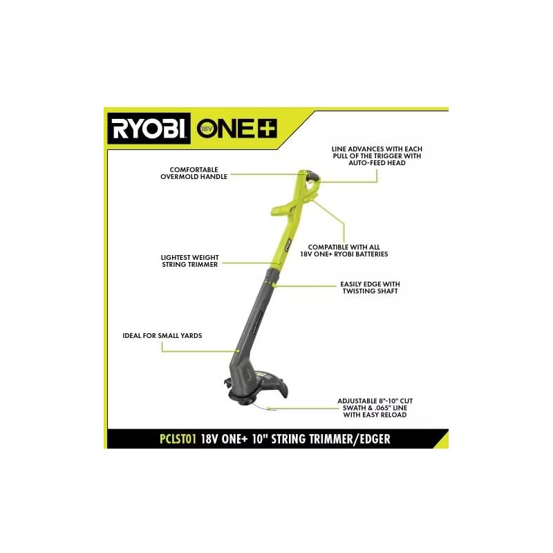 RYOBI ONE+ 18V Cordless String Trimmer/Edger and Blower/Sweeper Combo Kit