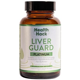 Liver Guard Platinum con Cardo Mariano y NAC | Apoyo y Bienestar Hepático Diario | Cúrcuma, Remolacha, Azufaifo y Pimienta Negra + Vitaminas B6, B9, B12, C y E Naturales | 60 Cápsulas | Health Hack